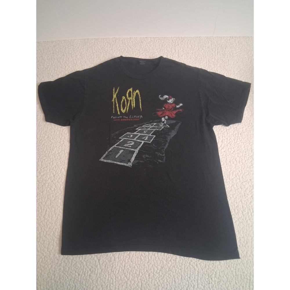 Korn Follow the Leader 20th Anniversary Black Graphic T-Shirt Mens Large